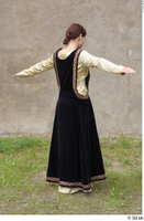  Medieval Castle lady in a dress 2 black dress historical clothing medieval t poses white shirt whole body 0003.jpg